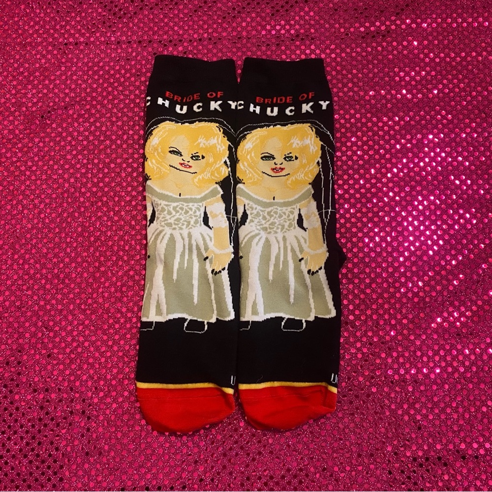 bride of chucky aka the iconic tiffany valentine socks